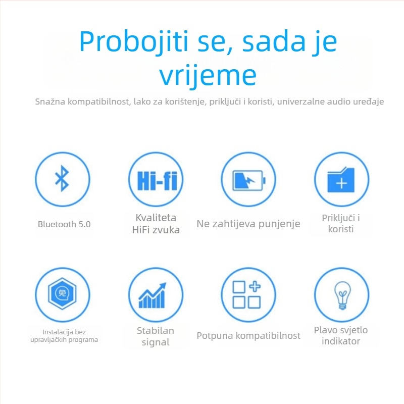 Automobilski Bluetooth prijemnik i odašiljač, dvostruki izlaz zvuka USB i AUX, model BT 660, napajanje 5V