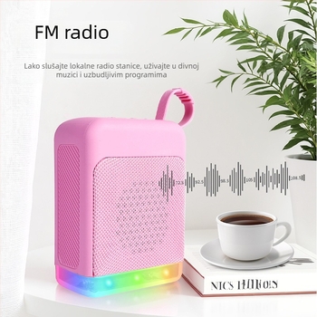 RGB Bluetooth zvučnik s radiom, prenosiv IPX3 vodootporan, 5W, ugrađena baterija 1200–2000mAh, Bluetooth 5.2, 100Hz–20kHz
