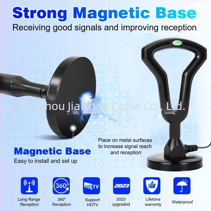 Unutarnja digitalna TV antena za montažu u vozilo, DTMB/DVB-T2 kompatibilna, s pojačalom i produženom usisnom čepom