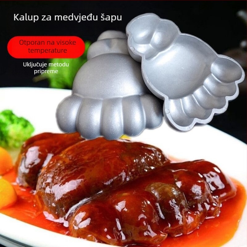 Kalup od litog aluminija u obliku šape medvjeda za topla i hladna jela