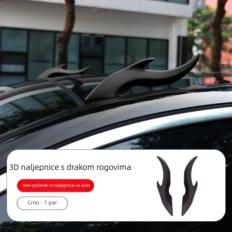 Auto dekorativne naljepnice s rogom zmaja, 3D vanjski antenni ornament, EVA materijal, univerzalna kompatibilnost, porijeklo Guangzhou