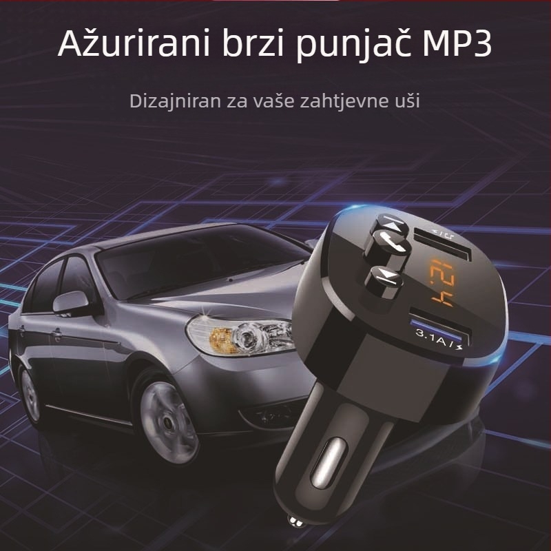 Višenamjenski Bluetooth MP3 player u automobilu s FM prijemnikom i USB sučeljem, HC-372, 12V, bez memorije