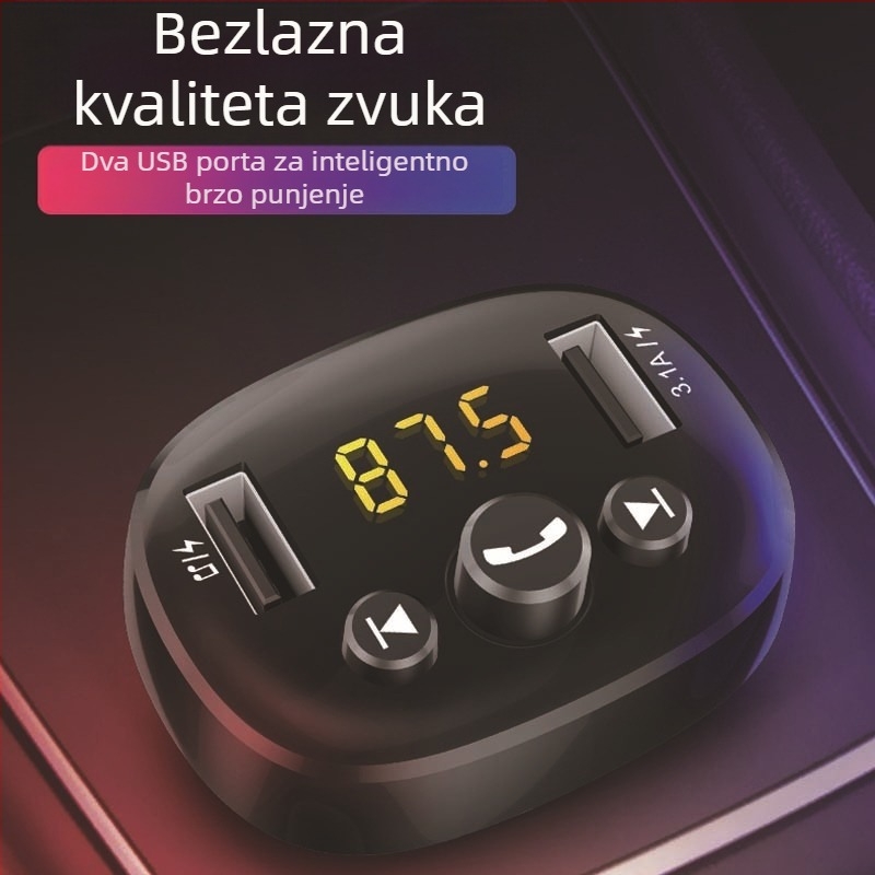 Višenamjenski Bluetooth MP3 player u automobilu s FM prijemnikom i USB sučeljem, HC-372, 12V, bez memorije