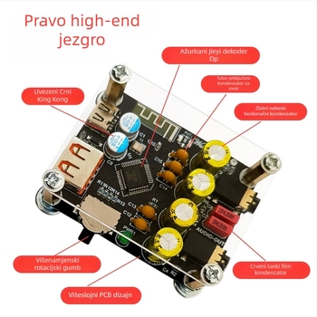 Automobilski Bluetooth na AUX prijemnik s USB/U-disk reprodukcijom, Hi-Fi audio dekoder, 5V napajanje, Model ZK-PT2
