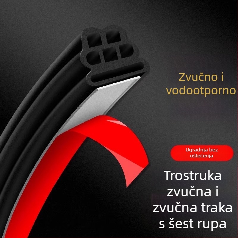 Gumeni brtveni trak za vrata, silikon, dvostruko slojevita brtva za B-stup, prednji poklop motora i prtljažnik, model GS380