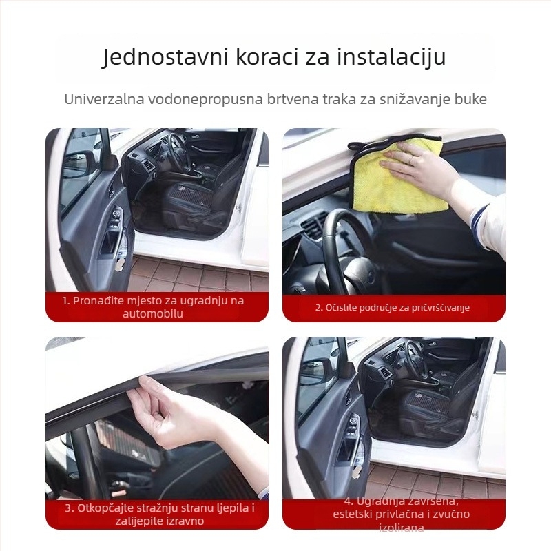 Gumeni brtveni trak za vrata, silikon, dvostruko slojevita brtva za B-stup, prednji poklop motora i prtljažnik, model GS380