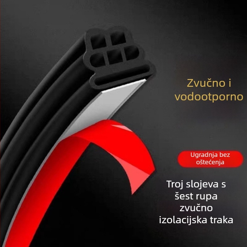 Gumeni brtveni trak za vrata, silikon, dvostruko slojevita brtva za B-stup, prednji poklop motora i prtljažnik, model GS380