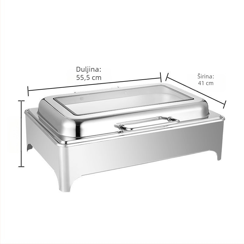 Buffet oprema s električnim grijanjem, 201 nehrđajući čelik, XF marka, prilagodljiv logo, zapadni stil