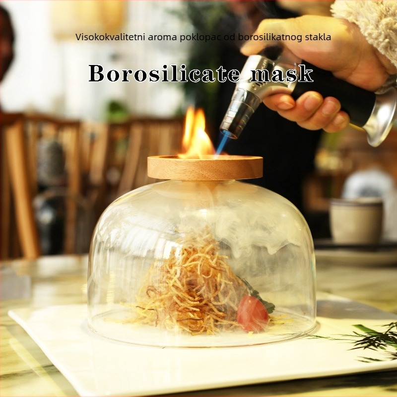 Bufet oprema: poklopac od masivnog drveta s borosilikatnim staklom za molekularnu gastronomiju