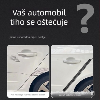 Karuiya PVC naljepnica za zaštitu vrata automobila, univerzalna, karbonski uzorak