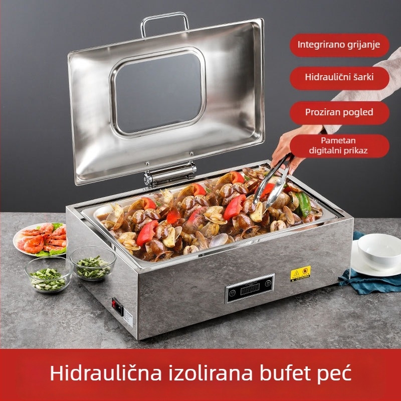 Nehrđavo čelična oprema za švedski stol s hidraulskim preklopnim poklopcem, električno grijanje i mogućnost ispisa logotipa