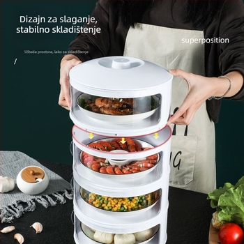 Poklopac za povrće i skladištenje ostataka — prozračan, dvostruke namjene kuhinjski poklopac; materijal: PP; stil: moderan i minimalistički; marka: Druga; kvaliteta: Premium