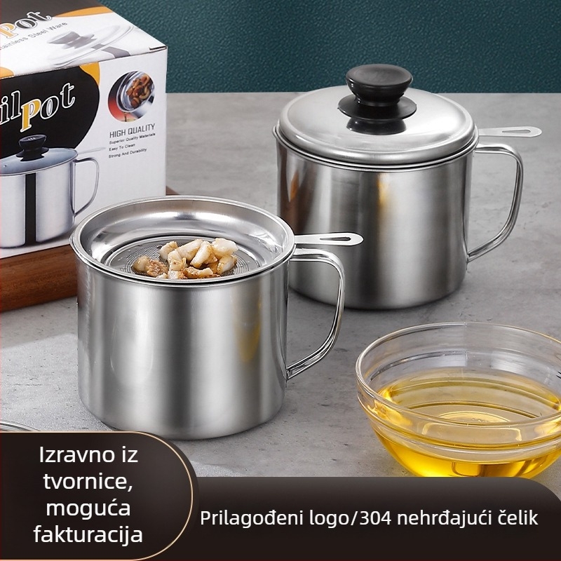 Filter šalice za bufet od nehrđajućeg čelika s poklopcem, moderan i jednostavan dizajn (prilagodba dostupna, ispis loga)