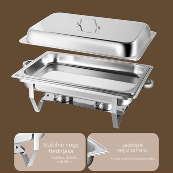 Nehrđajući čelični bufet s izoliranim pretincima za doručak i brzu hranu
