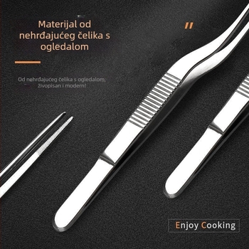 Nehrđajuće čelične pincete za plating, molekularna gastronomija, umjetničko aranžiranje jela — oprema za buffet, Marka: Other, Tisak logotipa: Da