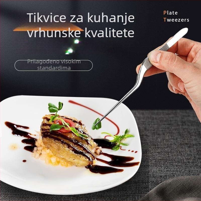 Nehrđajuće čelične pincete za plating, molekularna gastronomija, umjetničko aranžiranje jela — oprema za buffet, Marka: Other, Tisak logotipa: Da