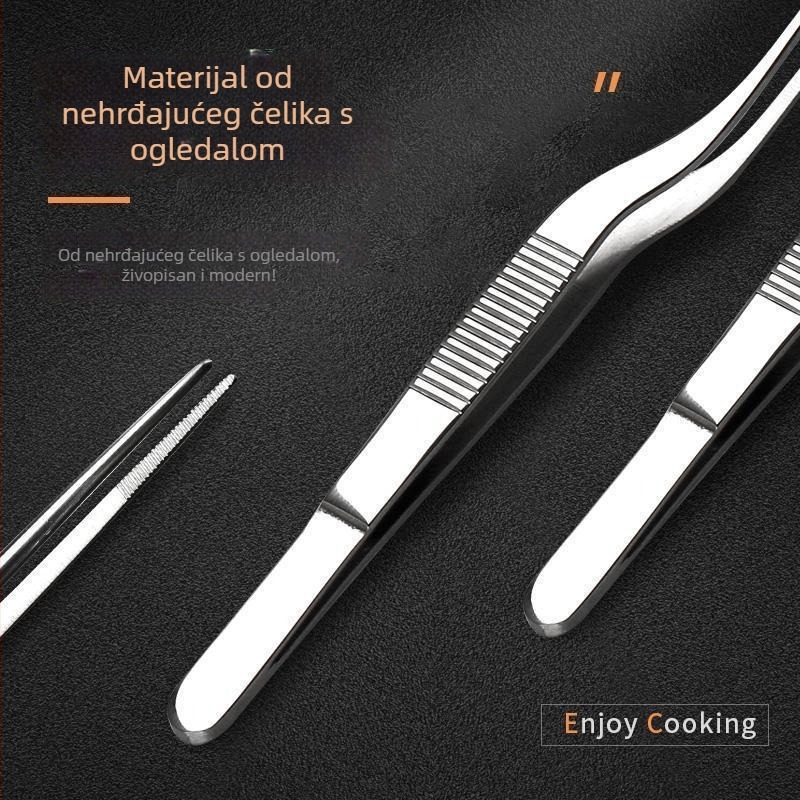 Nehrđajuće čelične pincete za plating, molekularna gastronomija, umjetničko aranžiranje jela — oprema za buffet, Marka: Other, Tisak logotipa: Da