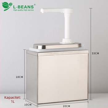 Plastična pumpa za umak s bazom i nehrđajućim čeličnim tlakom za umak – oprema za švedski stol, marka l-beans, tiskano logotip, vrhunska kvaliteta, lansirano 2016