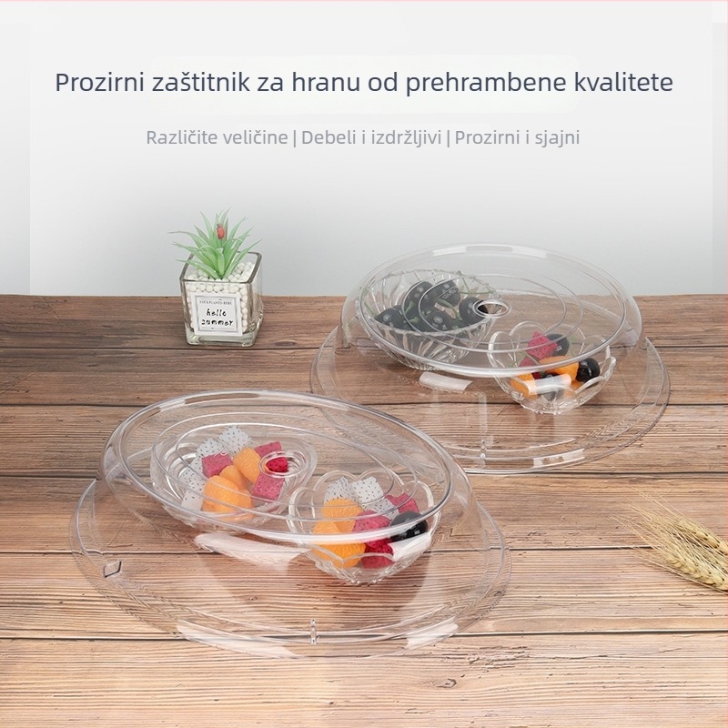 PC poklopac za hranu – kružni i ovalni, proziran, otporan na padove, bufet oprema; Materijal: PC plast; Značka: Qianghong; Tisak logotipa