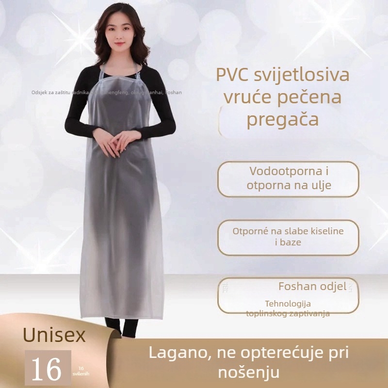 PVC vodootporna pregača, otporna na ulje i na kiseline i lužine, za kuhinju i preradu hrane