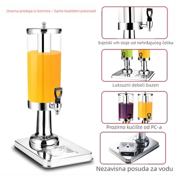 Wei jiexing Dispenzer za sok od nehrđajućeg čelika sa slavinom, prozirni PC spremnik