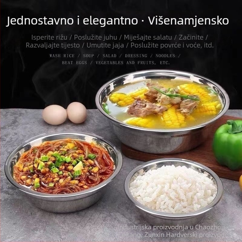 Zdjelica juhe od nehrđajućeg čelika, magnetska i nemagnetska, zgušnjena, kompatibilna s mikrovalnom pećnicom