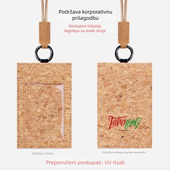Držač kartica od kore sa 3 pretinca, ID kartica, narukvica za nošenje, unisex, urban stil