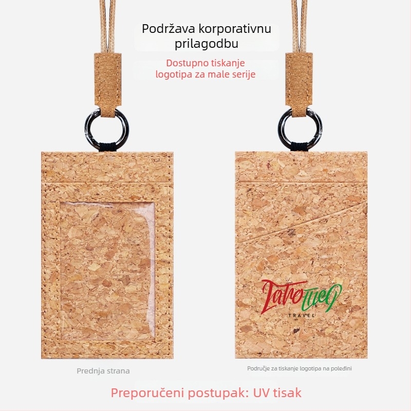Držač kartica od kore sa 3 pretinca, ID kartica, narukvica za nošenje, unisex, urban stil
