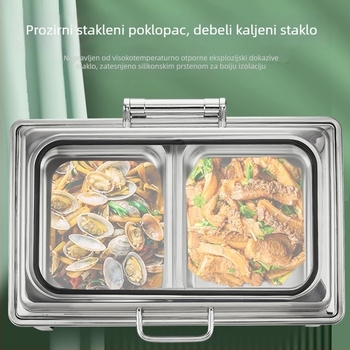 Nehrđajući čelični bufet uređaj s hidrauličnim električnim grijanjem, vidljiv preklopni poklopac s izolacijom, električni bufet za samoposluživanje
