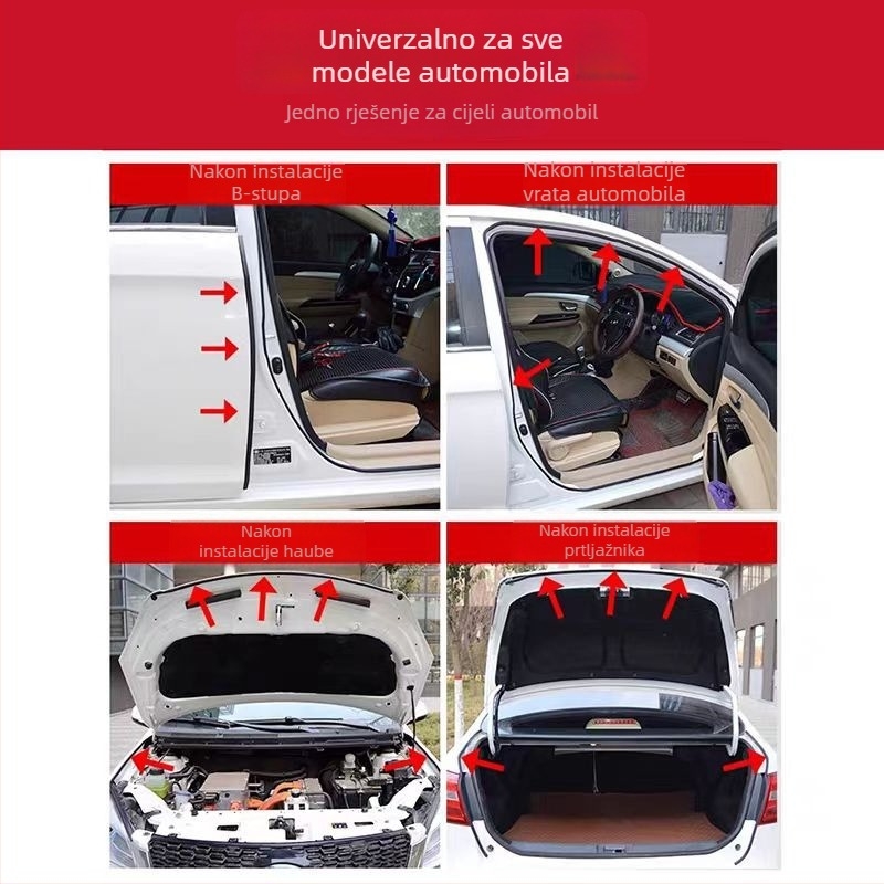 Zvučna izolacija automobila - dvostruka L-garnitura, debeli B-tip zaštita od sudara za poklopac motora, zaštita prašine prtljača i zvučna izolacija