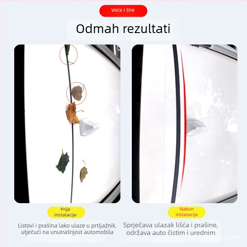 Gumeni brtveni trak za gornji rub prtljažnika, univerzalna kompatibilnost