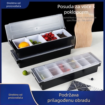 Kutija voća s poklopcem za šank – za koktele i čaj s mlijekom, s više odjeljaka (3–6)