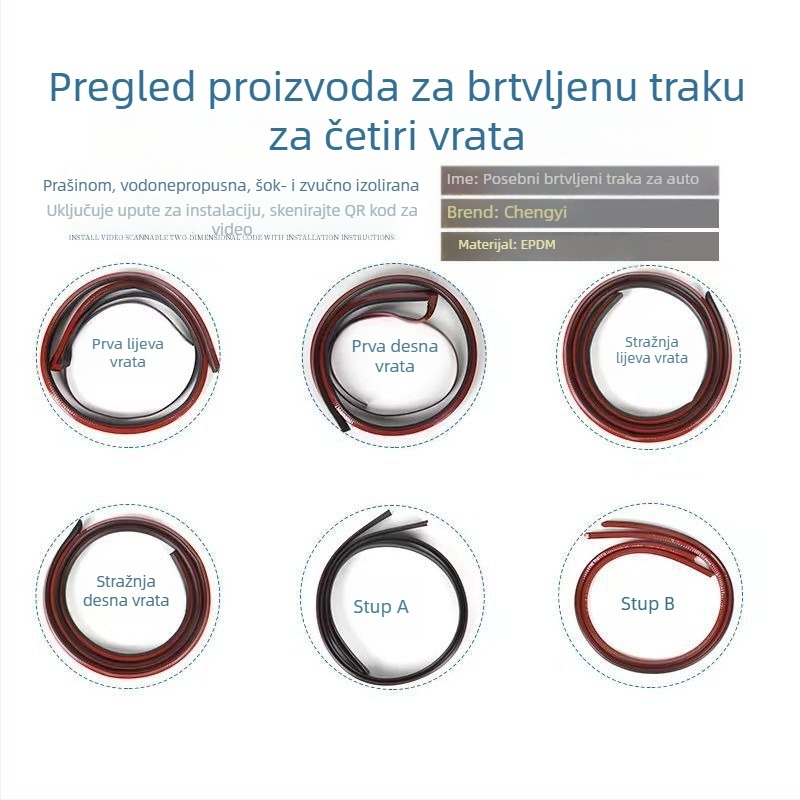 Brtvna traka za vrata za Chevrolet Equinox – zvukovna izolacija, zaštita od prašine, smanjenje buke, kompletan paket nadogradnje automobila s ventilacijom