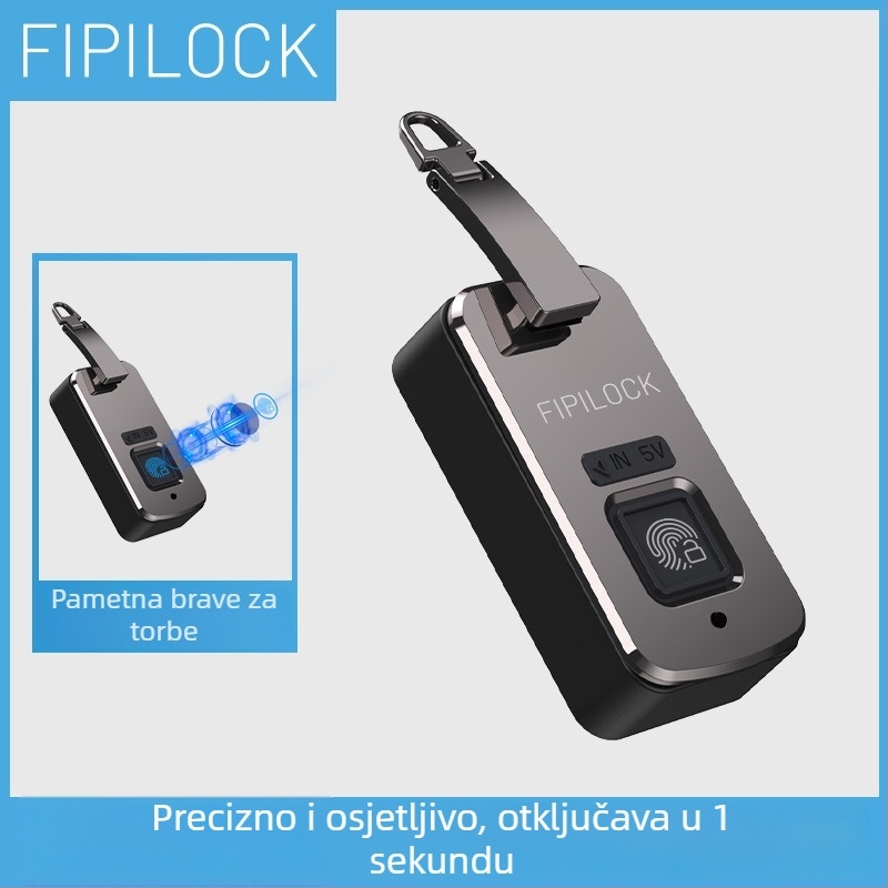 Brava za torbu s otiskom prsta – Fly Locke, cinkog legura + PC, 45 g, tiskani logotip