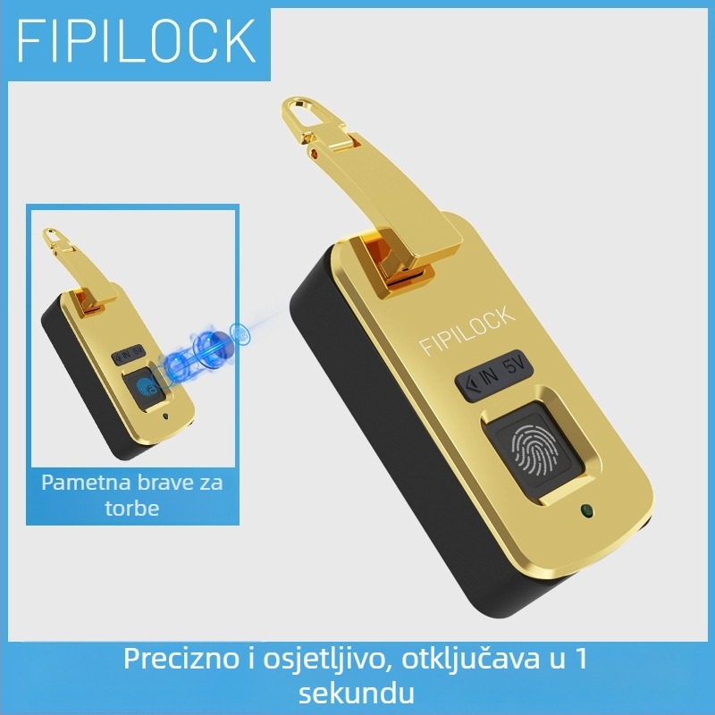 Brava za torbu s otiskom prsta – Fly Locke, cinkog legura + PC, 45 g, tiskani logotip