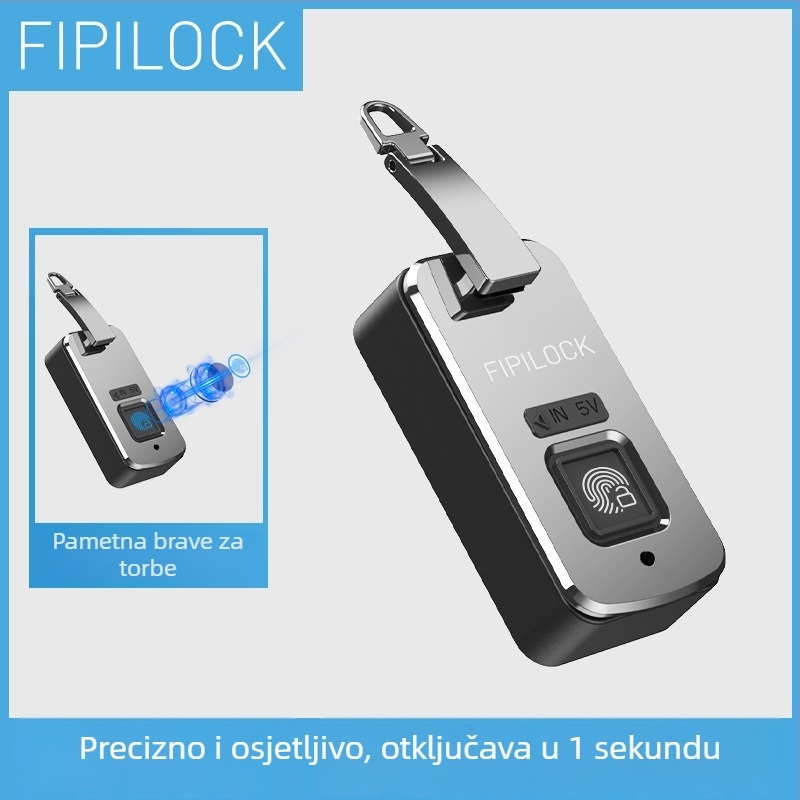 Brava za torbu s otiskom prsta – Fly Locke, cinkog legura + PC, 45 g, tiskani logotip