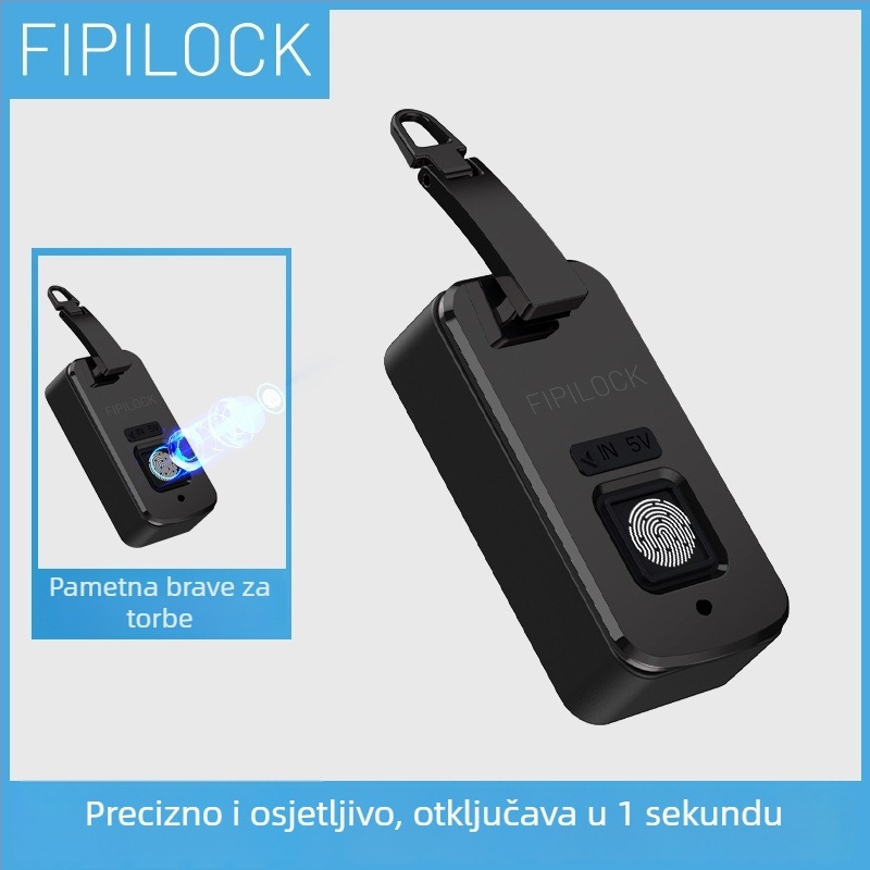 Brava za torbu s otiskom prsta – Fly Locke, cinkog legura + PC, 45 g, tiskani logotip