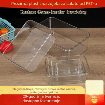 Plastična kvadratna posuda za hladna jela i marinirana jela, prozorna pohrana, posuda za očuvanje hrane