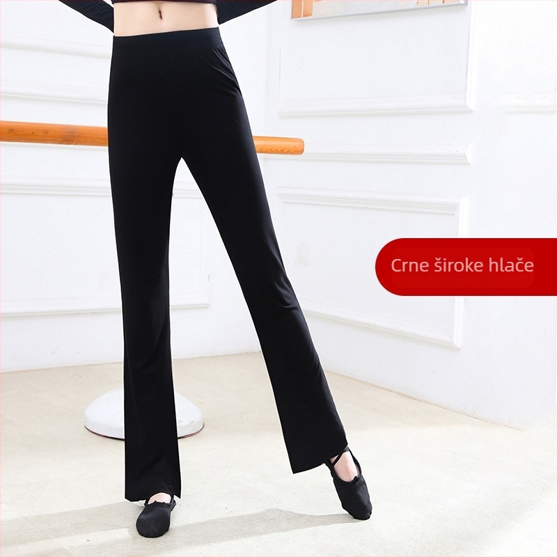 Ženski dvodijelni plesni set: top i hlače s ravnim krojem i mikro‑flare nogavicama; materijal modal-pamuk (95% pamuka) s podstavom od pamuka 95%; Pogodno za ljeto i proljeće, za scenu i balet