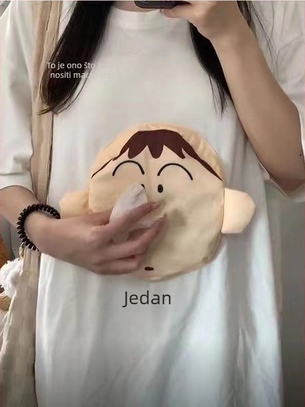 Unisex kratkih rukava pamuk majica s anime kolazom, ležernog kroja, okrugli ovratnik, srednja duljina