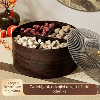 Plastična višeslojna posuda za voće s pregradicama, svijetao luksuz i retro stil (Brand: Bo yi zhan; Materijal: Plastika; Lansiranje: 2024; Kvaliteta: Premium)