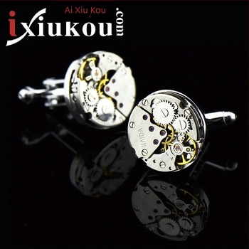 InBev okrugle manžetne kopče s mehanizmom sata — metal, konstrukcija kopče, okrugli oblik