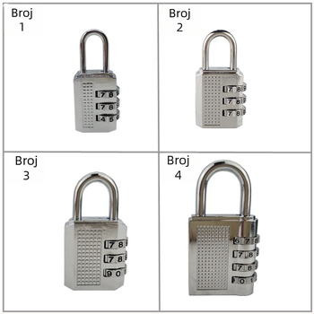 Kombinacijska brava - cinkova legura, kvadratni model, debljina zaključne šipke 3 mm, razmak između šipki 18 mm, mehanički tip