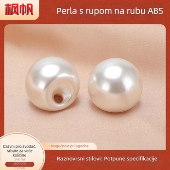 Plastični okrugli gumb s perlom izgledom za odjeću, ručno prišiven, dekorativan