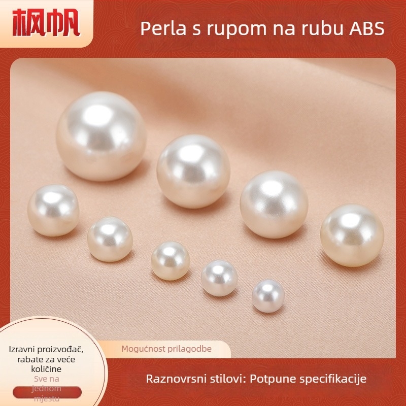 Plastični okrugli gumb s perlom izgledom za odjeću, ručno prišiven, dekorativan