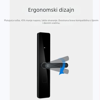 Pametna brava za ulazna vrata za apartmane i gostinjske kuće, aluminijska legura, model A6, otisak prsta, lozinka, kartica, ključ i daljinsko upravljanje mobilnom aplikacijom