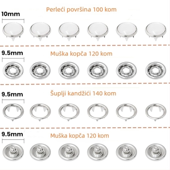 Nehrđajući čelični kopči s pet nogica i završetkom s šarenim završetkom; Guozhi; pogodno za kapute, traperice, jakne, šešire i dječju odjeću