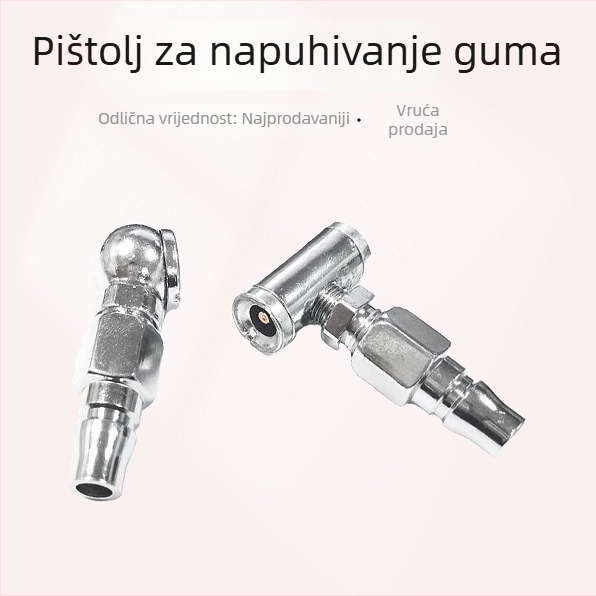 Dvostruka mlaznica za napuhivanje guma, dvostruka upotreba, kompatibilna s ručnom pumpom i kamionskim zračnim dovodom