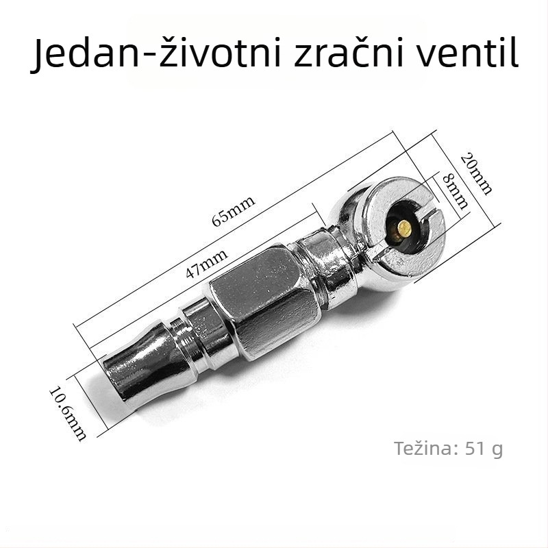 Dvostruka mlaznica za napuhivanje guma, dvostruka upotreba, kompatibilna s ručnom pumpom i kamionskim zračnim dovodom