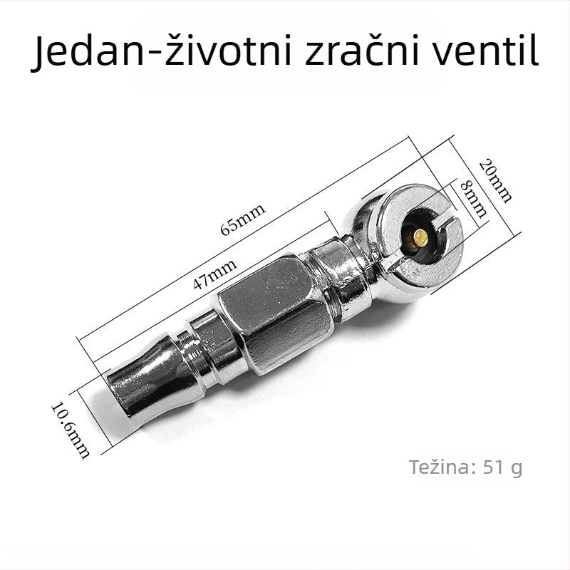 Dvostruka mlaznica za napuhivanje guma, dvostruka upotreba, kompatibilna s ručnom pumpom i kamionskim zračnim dovodom